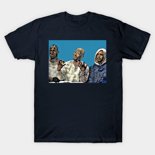 KG, Sam & Spree T-Shirt by HoopDynastees